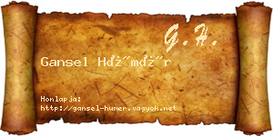 Gansel Hümér névjegykártya